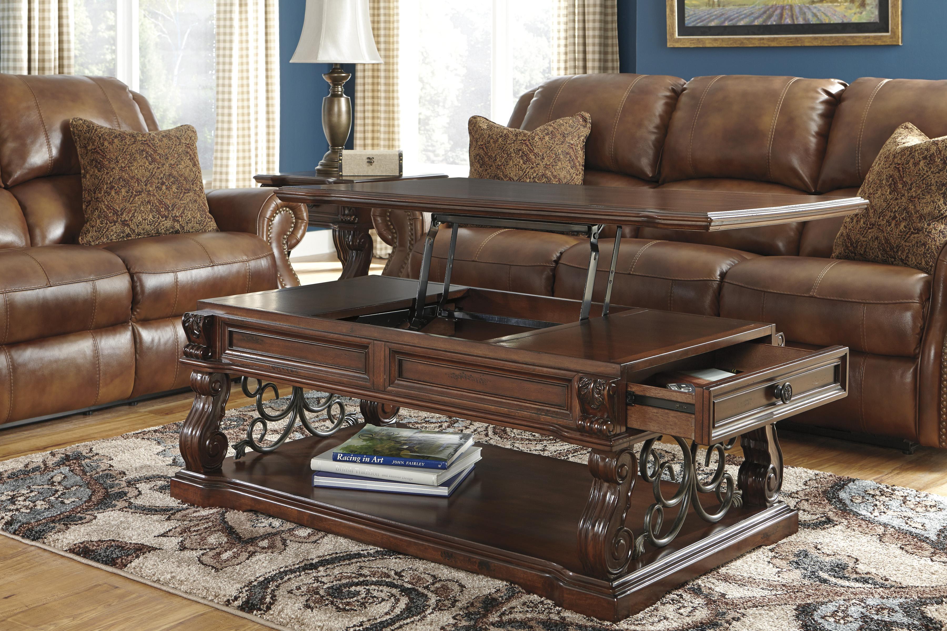 Ashley cocktail table storage discount